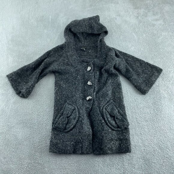 BCBG Max Azria Gray Hooded Knit Cardigan Sweater With Button Front Medium 2470 - Picture 1 of 7